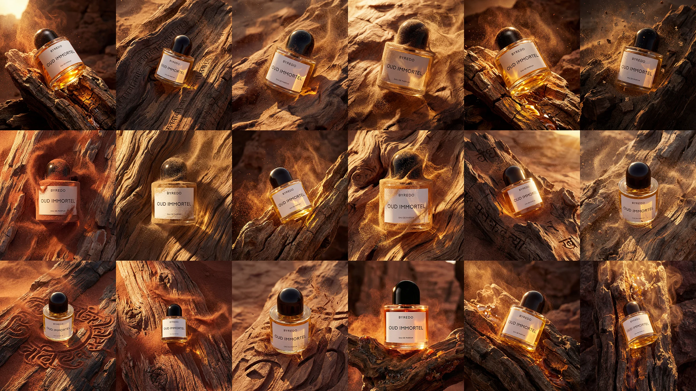 Selected visual explorations for the Byredo Oud Immortel campaign