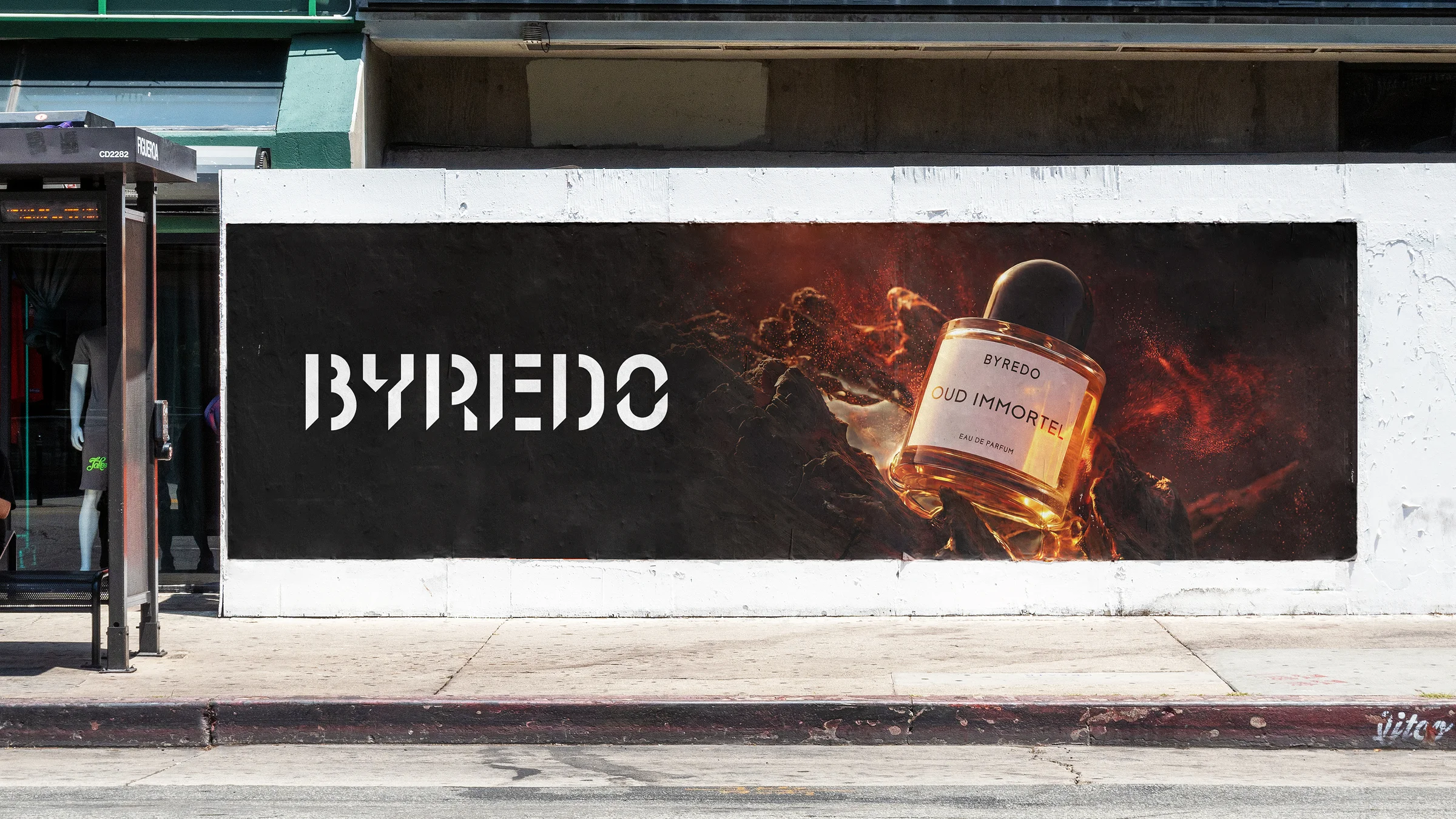 Byredo Oud Immortel campaign mockup billboard
