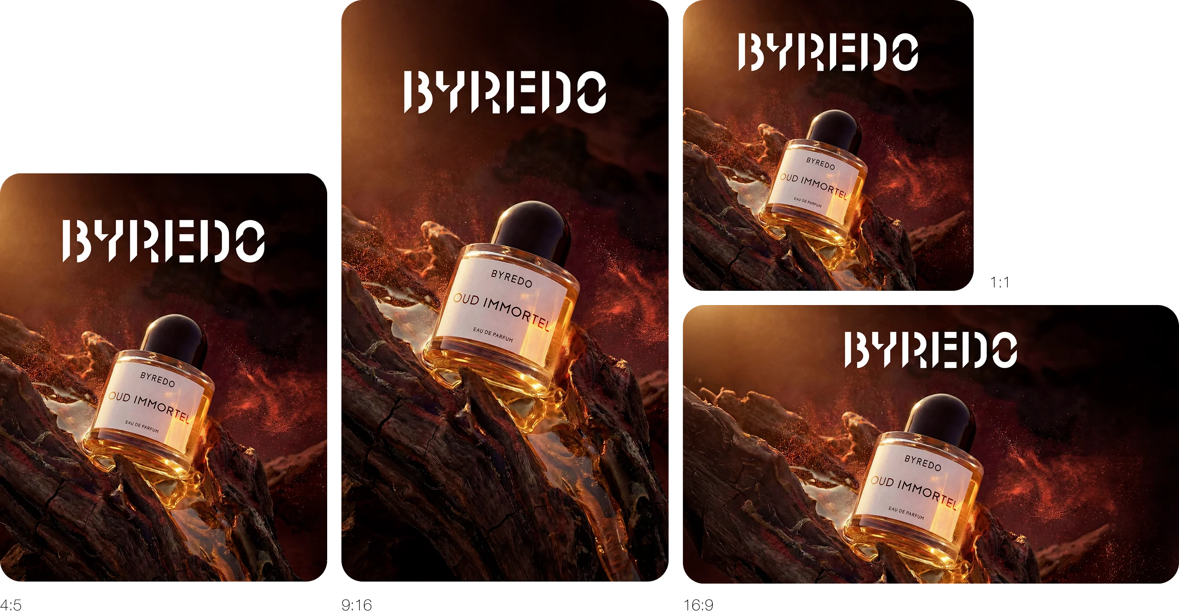Byredo Oud Immortel campaign social media crops